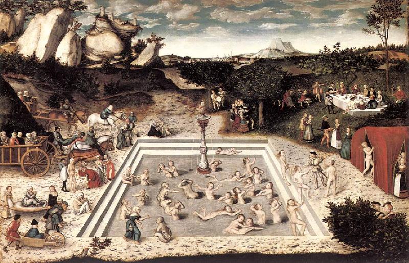 CRANACH, Lucas the Elder The Fountain of Youth dfg Sweden oil painting art
